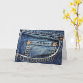 Denim - Blauw Jean Pocket Kaart (Gele Bloem)