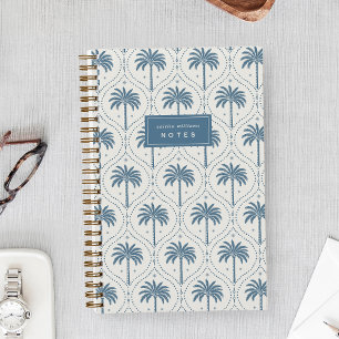 Denim Blauw Persoonlijke Palm Trellis Notitieboek