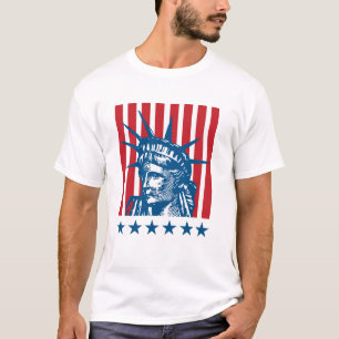 Denim blauw rood licht blauw vet americana busines t-shirt