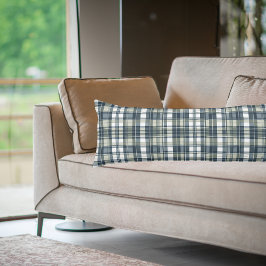 Denim Blauw Salie Groen Wit Patroon Lichaamskussen