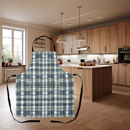Denim Blauw Salie Groen Wit Schort