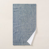 denim blauw spijkerbroek look bad handdoek (Handdoek)
