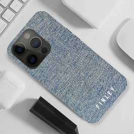  denim blauw spijkerbroek look iPhone 15 pro case
