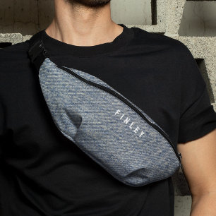  denim blauw spijkerbroek look heuptasje