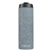  denim blauw spijkerbroek look thermosbeker (Voorkant)