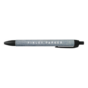  denim blauw spijkerbroek look zwarte inkt pen