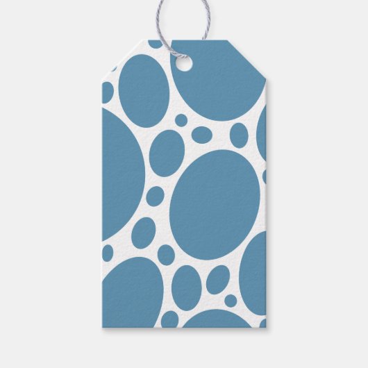 Denim Blauwe Bellen Cadeaulabel (Voorkant)