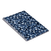 Denim Blauwe Bloemen Notitieboek (Rechterzijde)