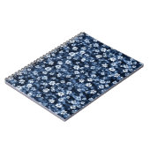 Denim Blauwe Bloemen Notitieboek (Linkerzijde)