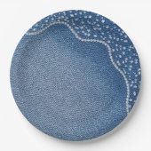 Denim Blauwe Broek Diamant Papieren Bordje (Voorkant)