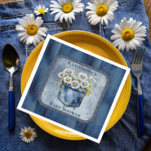 Denim Blauwe Broek | Madeliefjes Bloemige Babyborr