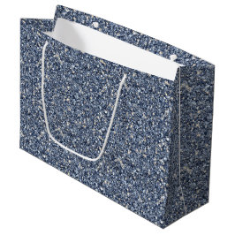 Denim Blauwe Glitter Verjaardag Groot Cadeauzakje