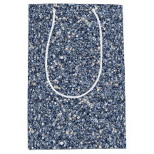 Denim Blauwe Glitter Verjaardag