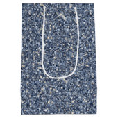 Denim Blauwe Glitter Verjaardag Medium Cadeauzakje (Achterkant)