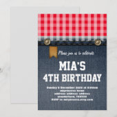 denim , blauwe jeans , cowgirl , westerne verjaard kaart (Voorkant / Achterkant)