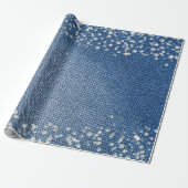 Denim Blauwe Jeans Diamant Cadeaupapier (Uitgerold)