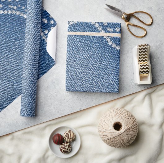 Denim Blauwe Jeans Diamant Cadeaupapier (Crafts)