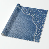 Denim Blauwe Jeans Diamant Cadeaupapier (Uitgerold)