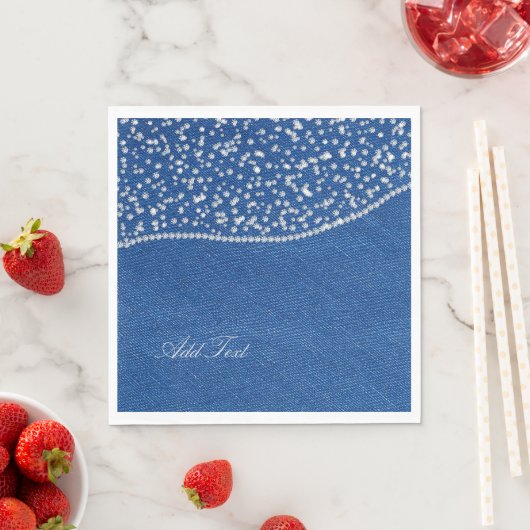 Denim Blauwe Jeans Diamant Servet (Insitu)