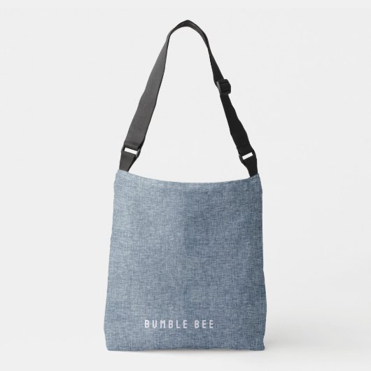 Denim blauwe jeans look crossbody tas (Voorkant)
