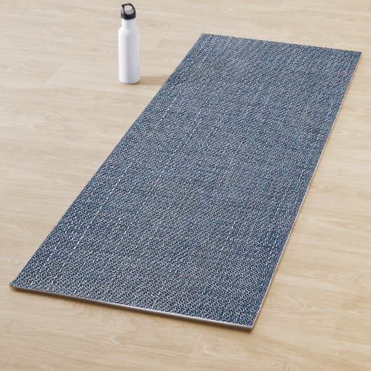 Denim blauwe jeans stof yogamat (In situ)