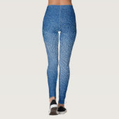 Denim blauwe jeanspatroon all-over-print leggings (Achterkant)