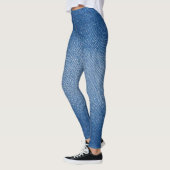 Denim blauwe jeanspatroon all-over-print leggings (Links)