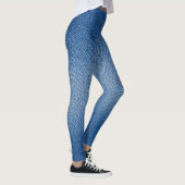 Denim blauwe jeanspatroon all-over-print leggings (Rechts)