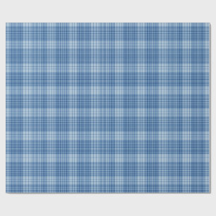 Denim Blauwe Klassieke Plaid Cadeaupapier