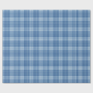 Denim Blauwe Klassieke Plaid Cadeaupapier