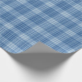 Denim Blauwe Klassieke Plaid Cadeaupapier (Hoek)