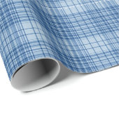 Denim Blauwe Klassieke Plaid Cadeaupapier (Rol Hoek)