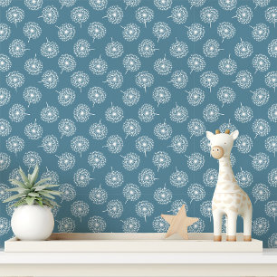 Denim Blauwe Paardenbloem Behang