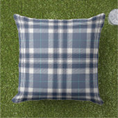 Denim Blauwe Ruit Buitenkussen (Gras)