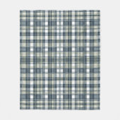 Denim Blauwe Salie Groene Witte Plaid Fleece Deken (Voorkant)