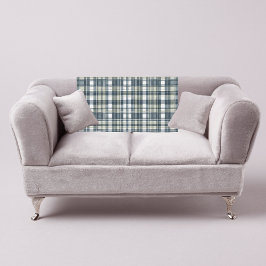 Denim Blauwe Salie Groene Witte Plaid Fleece Deken