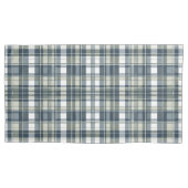 Denim Blauwe Salie Groene Witte Plaid Kussensloop (Voorkant)