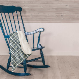 Denim Blauwe Salie Groene Witte Plaid Sherpa Dekbe Deken