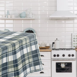 Denim Blauwe Salie Groene Witte Plaid Tafelkleed