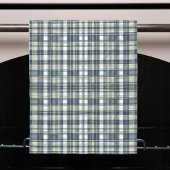 Denim Blauwe Salie Groene Witte Plaid Theedoek