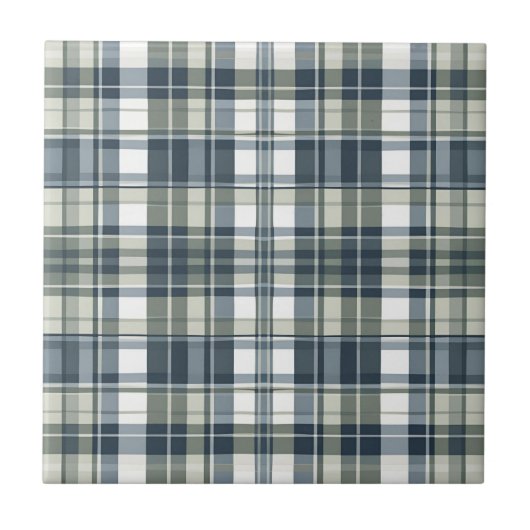 Denim Blauwe Salie Groene Witte Tegeltje (Voorkant)