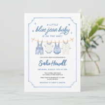 Denim Blauwe Spijkerbaby Kleerlijn Baby Shower
