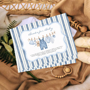 Denim Blauwe Spijkerbabyboekjes voor baby-enclosur Informatiekaartje