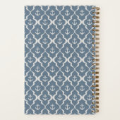 Denim Blauwe Zeeanker Ogee Persoonlijk Notitieboek (Achterkant)