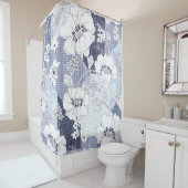 Denim bloem patchwork, naadloos patroon. douchegordijn (In situ)