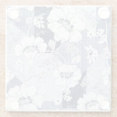 Denim bloem patchwork, naadloos patroon. glazen onderzetter (Achterkant)