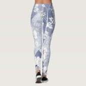 Denim bloem patchwork, naadloos patroon. leggings (Achterkant)