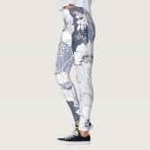 Denim bloem patchwork, naadloos patroon. leggings (Links)
