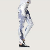 Denim bloem patchwork, naadloos patroon. leggings (Rechts)