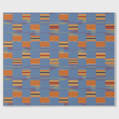 Denim Blue African Kente met Stripes Cadeaupapier (Vlak)
